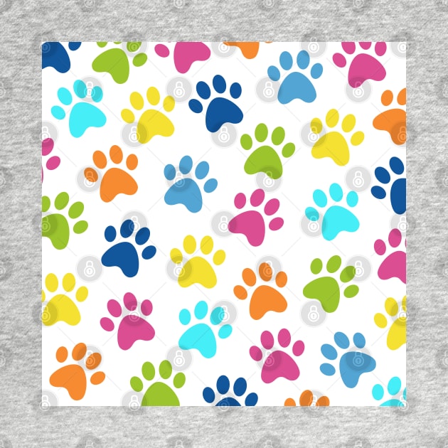 Paw Print Pattern Multicolored by NataliePaskell